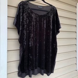 NWOT PLUS SIZE Flowy Black Velvet Shirt